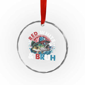 Funny Fishing Crystal Glass Ornament Red White Bruh Fisherman Gift American Flag TS10 Print Your Wear