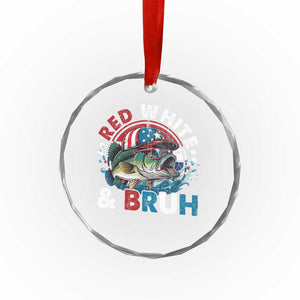 Funny Fishing Crystal Glass Ornament Red White Bruh Fisherman Gift American Flag TS10 Print Your Wear