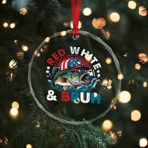 Funny Fishing Crystal Glass Ornament Red White Bruh Fisherman Gift American Flag TS10 Print Your Wear