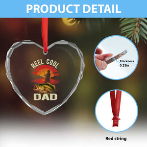 Funny Fishing Dad Heart Crystal Glass Ornament Reel Cool Dad TS14 Print Your Wear