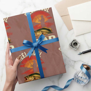 Funny Fishing Dad Wrapping Paper Roll Reel Cool Dad TS14 Mocha Print Your Wear