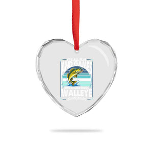 Funny Fishing Heart Crystal Glass Ornament It Is All Fun And Games Until Someone Loses A Walleye TS14 Print Your Wear