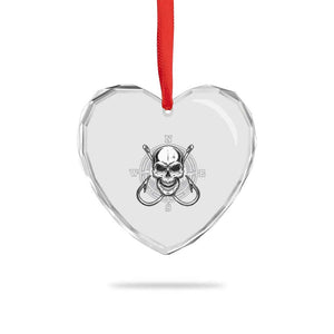 Funny Fishing Lover Heart Crystal Glass Ornament Pirate Skull Fishing Hook Compass TS11 Print Your Wear
