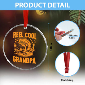 Funny Fishing Vintage Reel Cool Grandpa Crystal Glass Ornament TS10 Print Your Wear