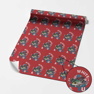 Funny Fishing Wrapping Paper Roll Red White Bruh Fisherman Gift American Flag TS10 Red Print Your Wear