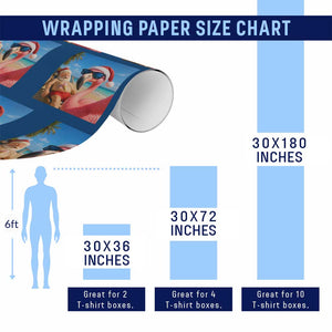 Funny Flamingo Beach Selfie Wrapping Paper Roll Christmas in July