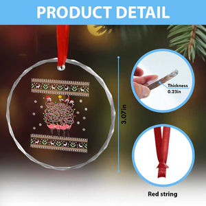 Funny Flamingo Family Xmas Light Tangled Crystal Glass Ornament TS09 Print Your Wear