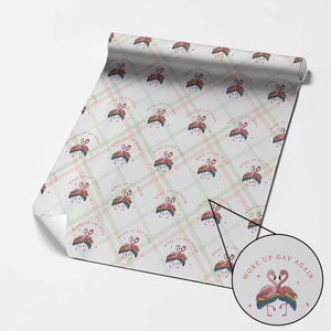 Funny Flamingos Woke Up Gay Again Wrapping Paper Roll Gift For Queer Bird Lovers TS12 Christmas Plaid Print Your Wear