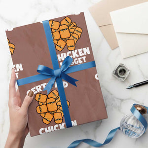 Funny Food Lover Gift Wrapping Paper Roll Certified Chicken Nugget Expert TS12 Mocha Print Your Wear