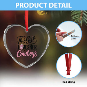 Funny Football Fan Gift Heart Crystal Glass Ornament This Girl Loves Her Cowboys TS12 Print Your Wear