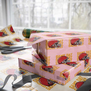 Funny Football Helmet Wrapping Paper Roll Game Day Sport Lover Gift TS12 Light Pink Print Your Wear