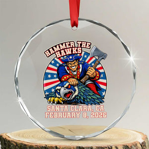 Funny Football Rivarly Crystal Glass Ornament Hammer The Hawk New England Minutemen Championship TS11 Transparent Glass 3'' Circle Print Your Wear