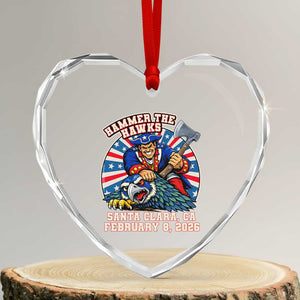 Funny Football Rivarly Heart Crystal Glass Ornament Hammer The Hawk New England Minutemen Championship TS11 Transparent Glass 3'' Heart Print Your Wear