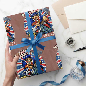 Funny Football Rivarly Wrapping Paper Roll Hammer The Hawk New England Minutemen Championship TS11 Mocha Print Your Wear