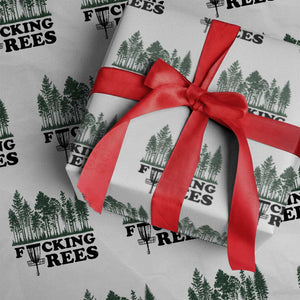 Funny Forest Disc Golf Humor Fcking Trees Wrapping Paper Roll TS02 White Print Your Wear
