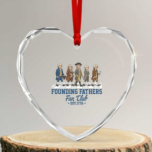 Funny Founding Fathers Fan Club Heart Crystal Glass Ornament Patriotic American History TS12 Transparent Glass 3'' Heart Print Your Wear