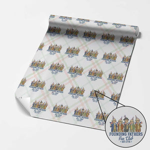 Funny Founding Fathers Fan Club Wrapping Paper Roll American History Lovers TS12 Christmas Plaid Print Your Wear