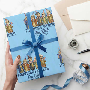 Funny Founding Fathers Fan Club Wrapping Paper Roll American History Lovers TS12 Light Blue Print Your Wear