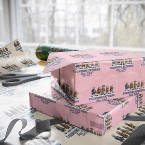Funny Founding Fathers Fan Club Wrapping Paper Roll Patriotic American History TS12 Light Pink Print Your Wear