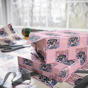 Funny Fourth Of July Raccoon Wrapping Paper Roll Feral But Free