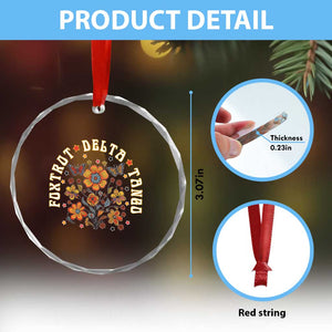 Funny Foxtrot Delta Tango Crystal Glass Ornament Vintage Floral Retro Groovy TS11 Print Your Wear