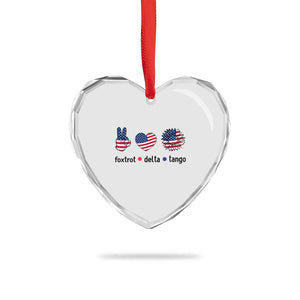 Funny Foxtrots Delta Tangos Heart Crystal Glass Ornament American Flag Peace Sign Heart Sunflower TS02 Print Your Wear