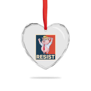 Funny Freedom Pig Resistance Movement Political Satire Meme Gift Heart Crystal Glass Ornament - Print Your Wear
