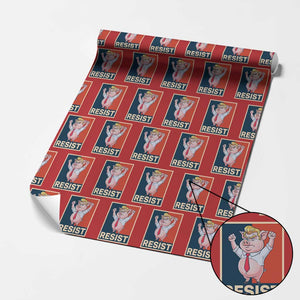 Funny Freedom Pig Resistance Movement Political Satire Meme Gift Wrapping Paper Roll - Print Your Wear