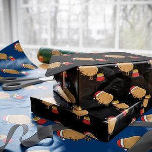 Funny French Fries Christmas Wrapping Paper Roll Potato Food Eaters TS14 Black Print Your Wear