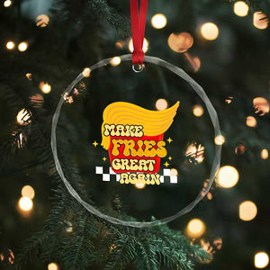 Funny Fries Crystal Glass Ornament Make Fries Great Again Checkered TS10 Print Your Wear