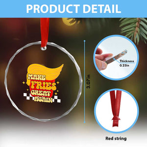 Funny Fries Crystal Glass Ornament Make Fries Great Again Checkered TS10 Print Your Wear