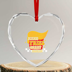 Funny Fries Heart Crystal Glass Ornament Make Fries Great Again Checkered TS10 Transparent Glass 3'' Heart Print Your Wear