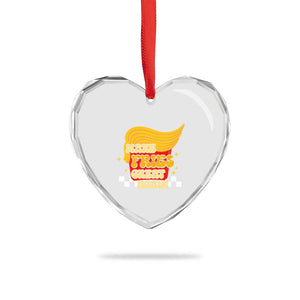Funny Fries Heart Crystal Glass Ornament Make Fries Great Again Checkered TS10 Print Your Wear