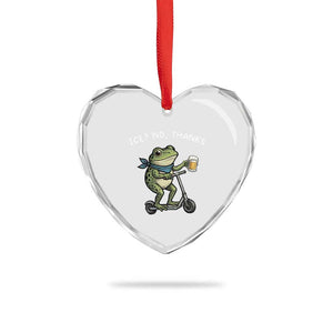 Funny Frog Anti ICE Political Protest Heart Crystal Glass Ornament Ice? No Thanks TS14 Print Your Wear