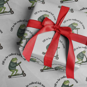 Funny Frog Anti ICE Political Protest Wrapping Paper Roll Off To Be Radical Left Scum TS14 White Print Your Wear