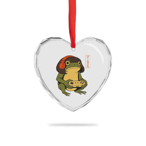 Funny Frog Bob Haircut Gamer Meme Heart Crystal Glass Ornament Game Lover TS12 Print Your Wear