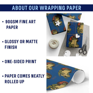 Funny Frog Bob Haircut Gamer Meme Wrapping Paper Roll Game Lover TS12 Print Your Wear