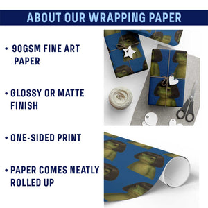 Funny Frog Bob Haircut Meme Wrapping Paper Roll Silly Toad Trends TS10 Print Your Wear