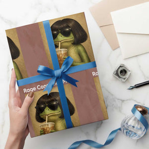 Funny Frog Bob Haircut Rage Consumes Me Wrapping Paper Roll Renaissance Painting Meme