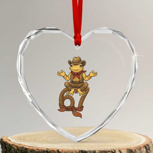 Funny Frog Cowboy Six Seven Meme Heart Crystal Glass Ornament 67 Doot Doot Western Animal Trend Gift TS12 Transparent Glass 3'' Heart Print Your Wear