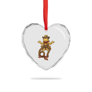 Funny Frog Cowboy Six Seven Meme Heart Crystal Glass Ornament 67 Doot Doot Western Animal Trend Gift TS12 Print Your Wear