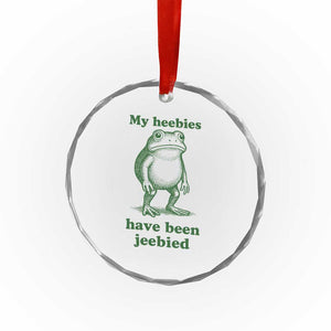 Funny Frog Crystal Glass Ornament My Heebies Have Been Jeebied Weirdcore Meme TS10 Print Your Wear