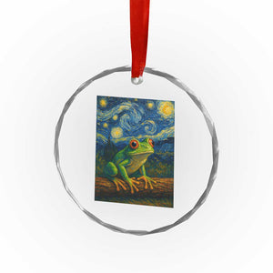 Funny Frog Crystal Glass Ornament Van Gogh Style Starry Night TS12 Print Your Wear