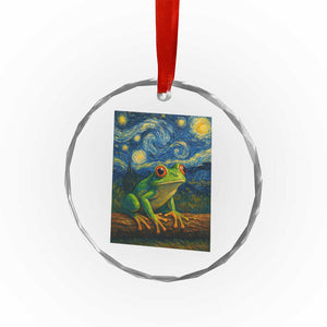 Funny Frog Crystal Glass Ornament Van Gogh Style Starry Night TS12 Print Your Wear