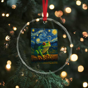 Funny Frog Crystal Glass Ornament Van Gogh Style Starry Night TS12 Print Your Wear