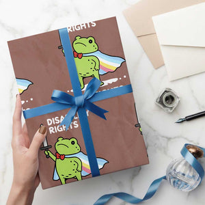 Funny Frog Disability Pride Flag Warrior Wrapping Paper Roll Disability Rights Or I Fights