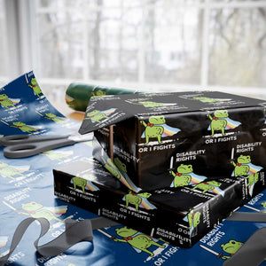 Funny Frog Disability Pride Flag Warrior Wrapping Paper Roll Disability Rights Or I Fights
