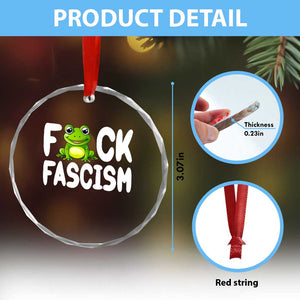 Funny Frog Fck Fascism Crystal Glass Ornament Resist Protest Human Rights TS02 Print Your Wear