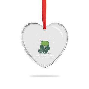 Funny Frog Heart Crystal Glass Ornament I Am The Executive Of This Dysfunction TS10 Print Your Wear