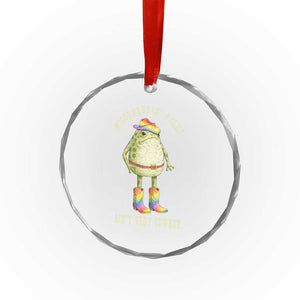 Funny Frog LGBTQ Crystal Glass Ornament Misgenderin Folks Aint Very Cowboy Pride Rainbow TS10 Print Your Wear